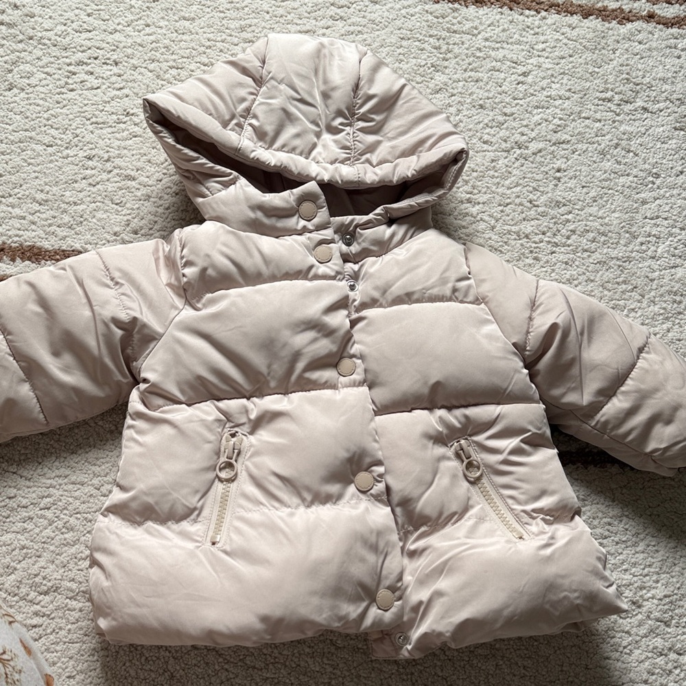 Zara Kids Light Beige Puffer Jacket